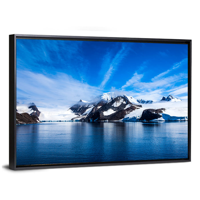 Antarctic Glacier Reflection Wall Art as a framed canvas