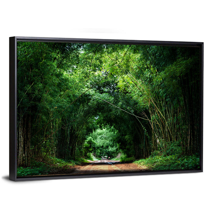 Bamboo Road in Kyoto Wall Art as a framed canvas