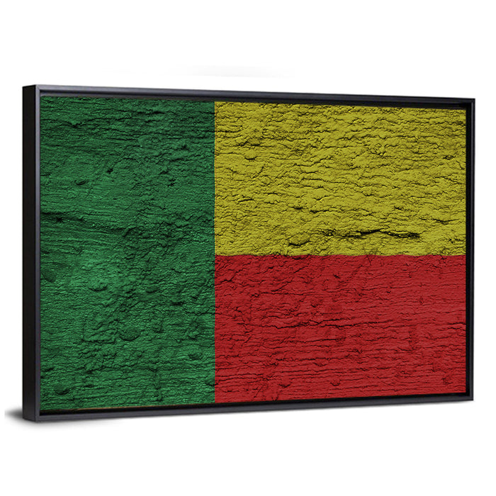 Flag of Benin Wall Art as a framed canvas