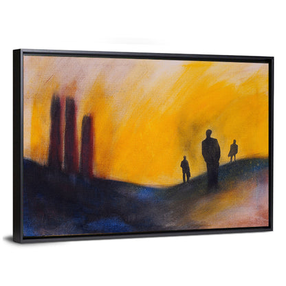 Surreal Hilly Silhouettes Wall Art