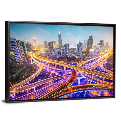 Shanghai Highway Skyline Wall Art