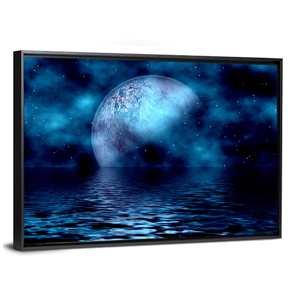 Blue Moon Reflection Wall Art