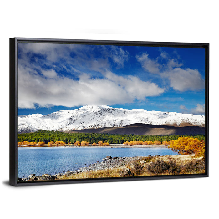 Lake Tekapo Autumn View Wall Art as a framed canvas