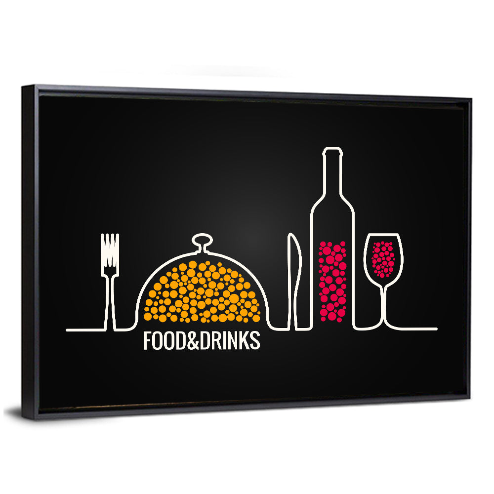 Minimalist Food and Drink Line Wall Art