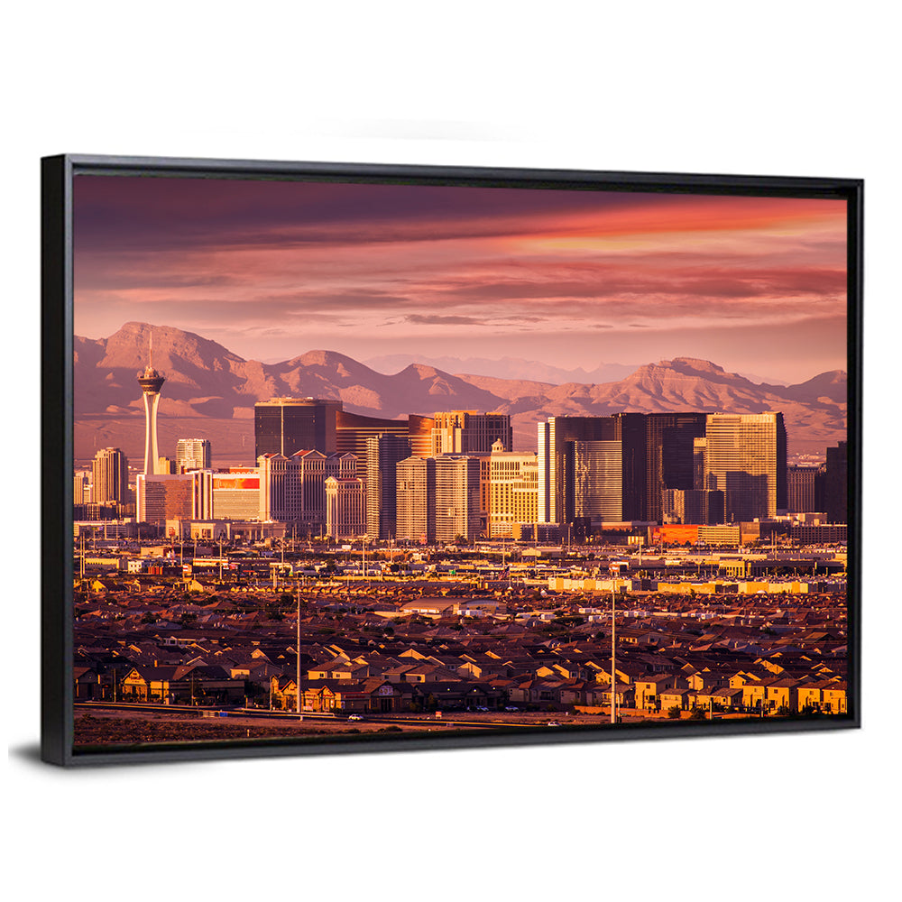 Las Vegas Strip Sunset Skyline Wall Art