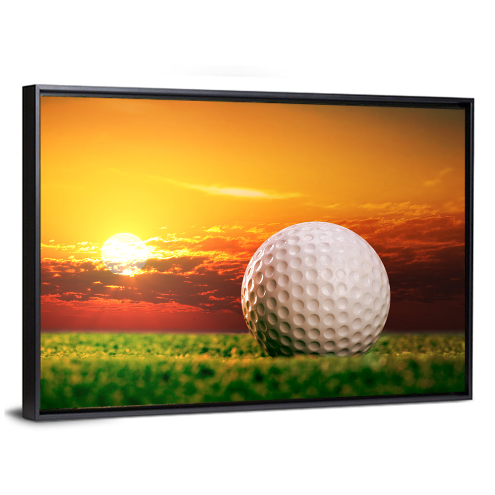 Golf Ball at Sunset Wall Art