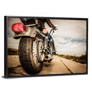 Biker Riding On A Motorcycle Wall Art