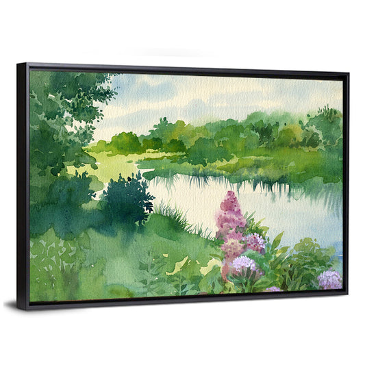 Serene River Watercolor Wall Art
