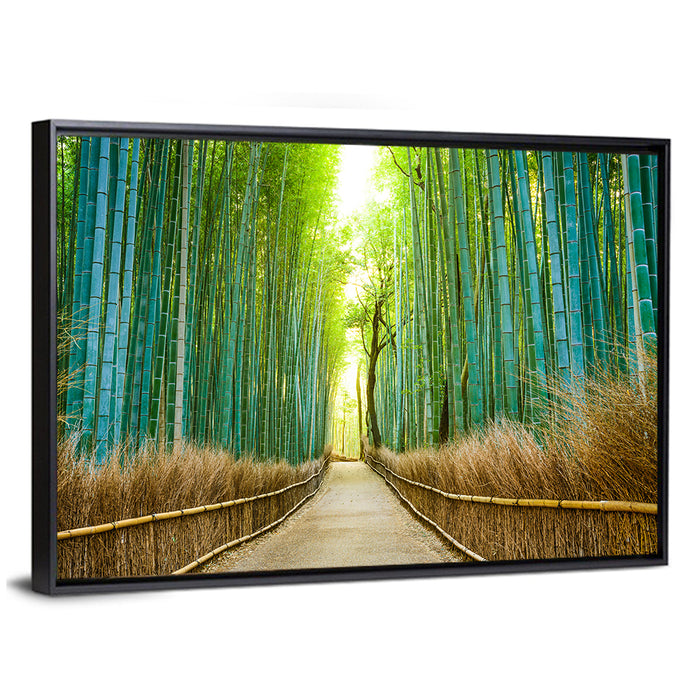 Arashiyama Bamboo Path, Kyoto Wall Art as a framed canvas
