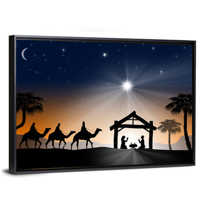 Desert Nativity Silhouette Wall Art
