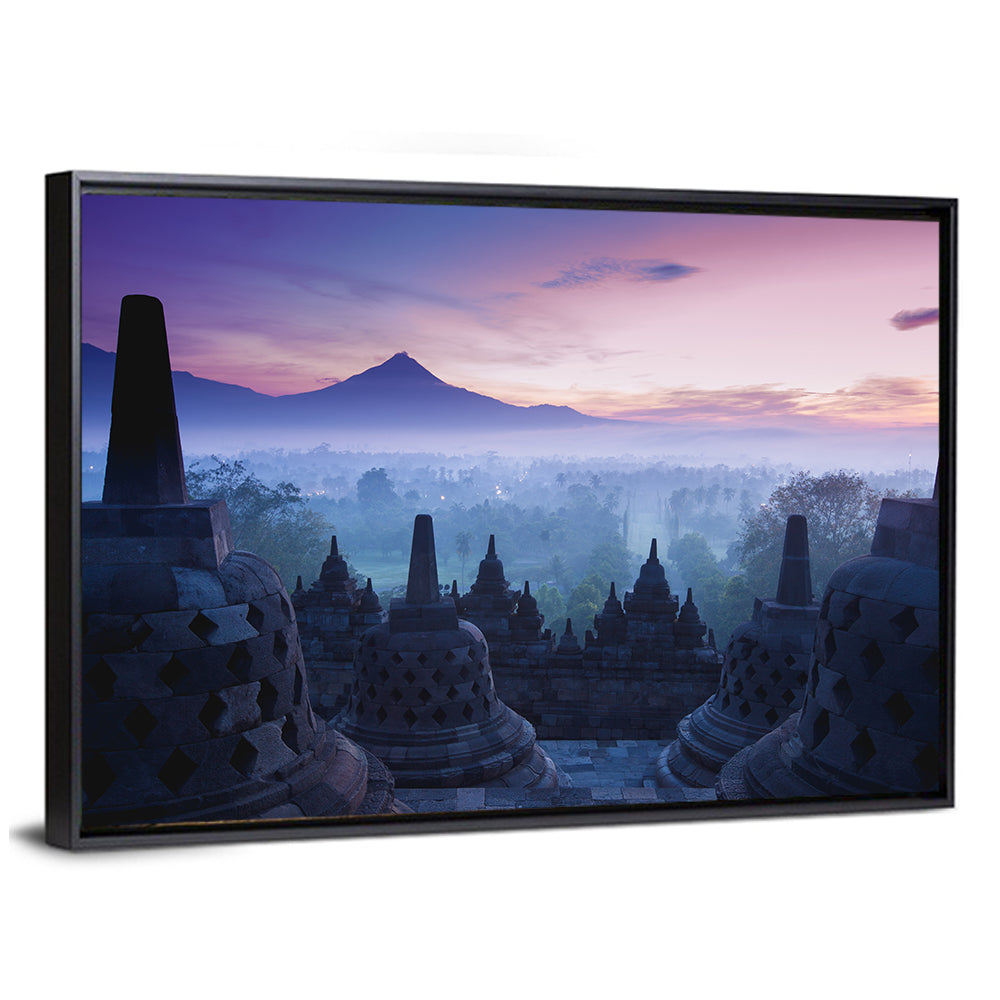 Misty Sunrise at Borobudur Wall Art