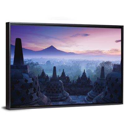 Misty Sunrise at Borobudur Wall Art