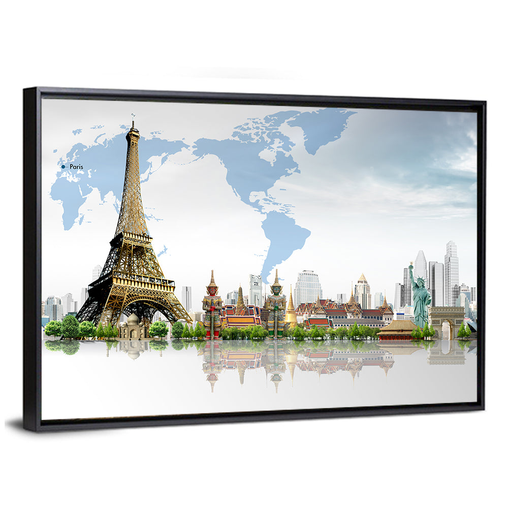 Global Landmarks Collage Wall Art