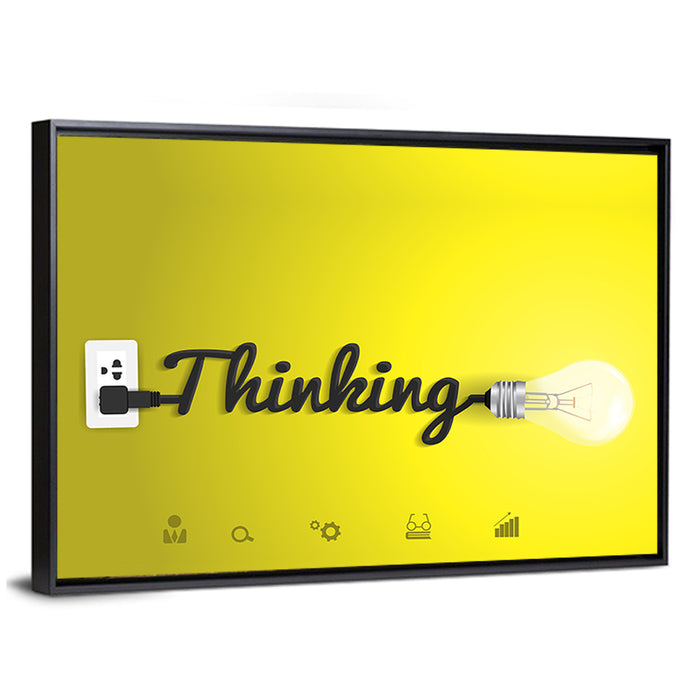 Thinking Cord Typography Wall Art as a framed canvas