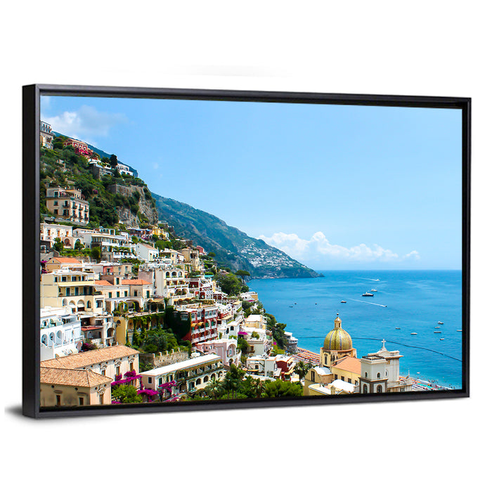 Positano, Amalfi Coast Wall Art as a framed canvas