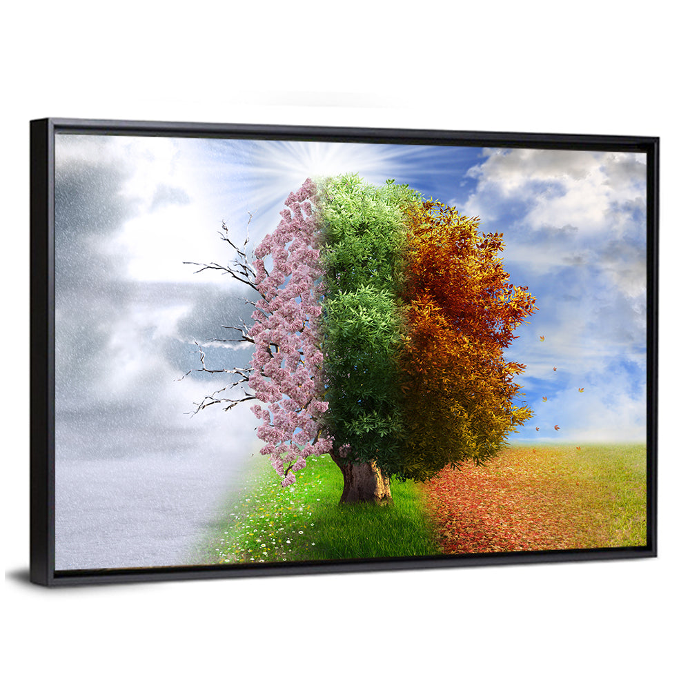 Tree Through Four Seasons Wall Art