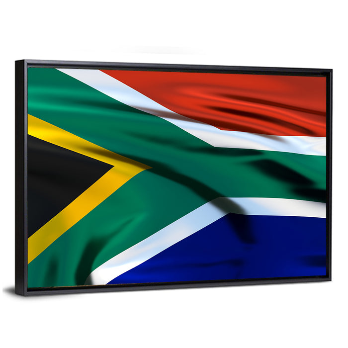 South African Flag Wall Art as a framed canvas