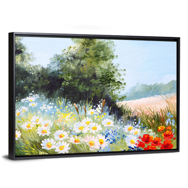 Daisy Meadow with Red Poppies Wall Art