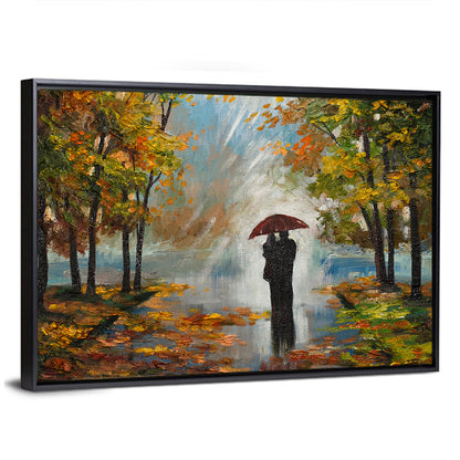 Couple in Autumn Forest Wall Art