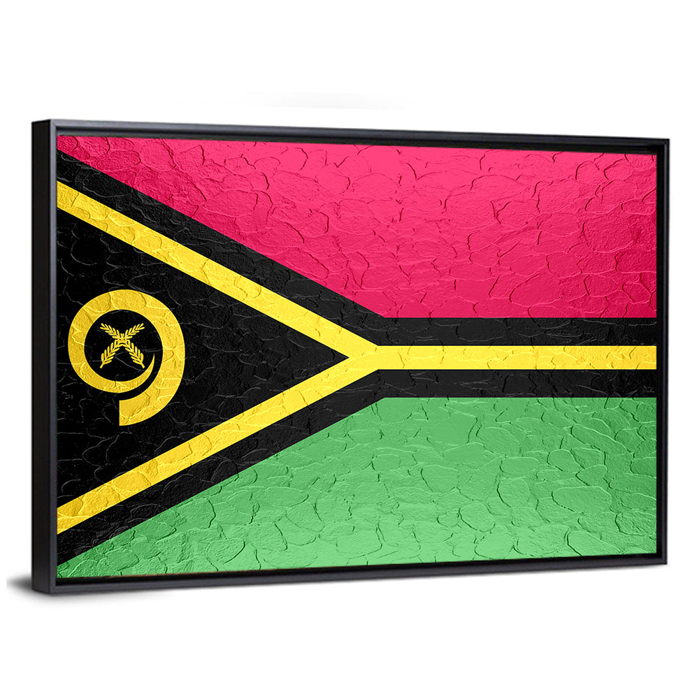 Vanuatu Flag with Boar Tusk Emblem Wall Art