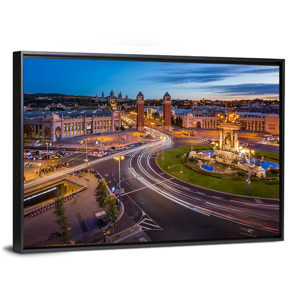 Plaça D'espanya at Night Wall Art