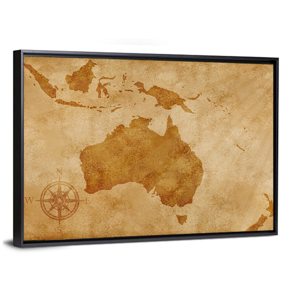 Grunge Australia Map Wall Art