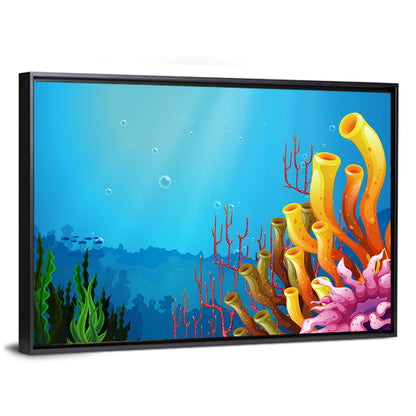 Undersea Coral Reef Illustration Wall Art