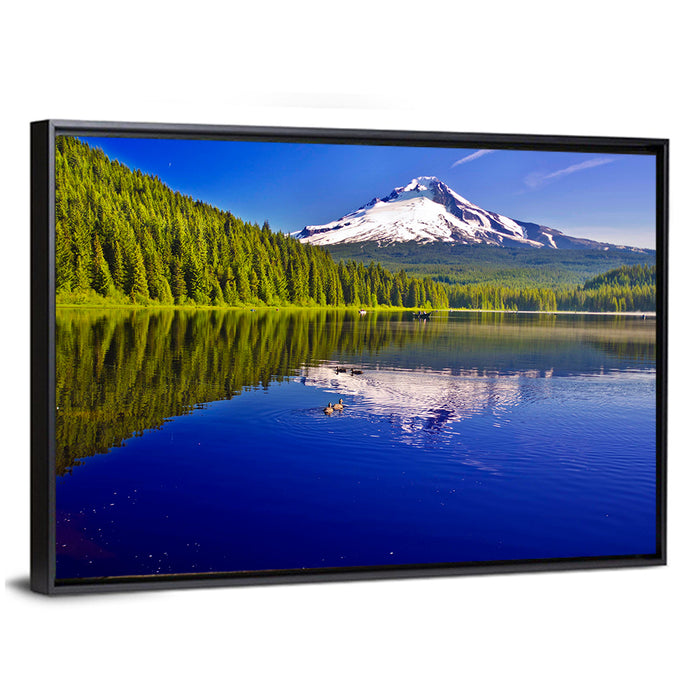 Mt Hood Reflected in Trillium Lake Wall Art as a framed canvas