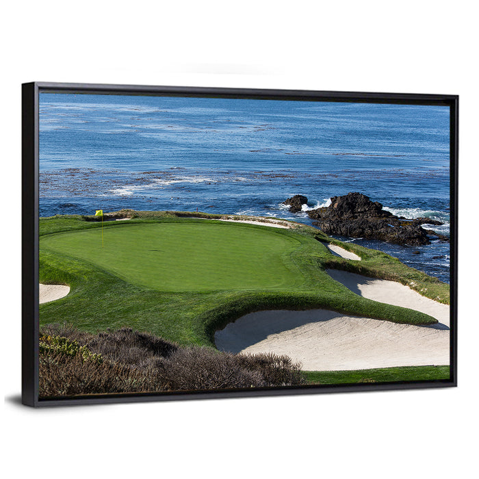 Pebble Beach Seventh Hole Wall Art as a framed canvas