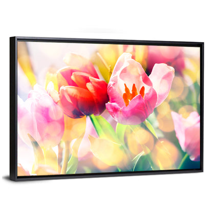 Vibrant Spring Tulips Close Up Wall Art
