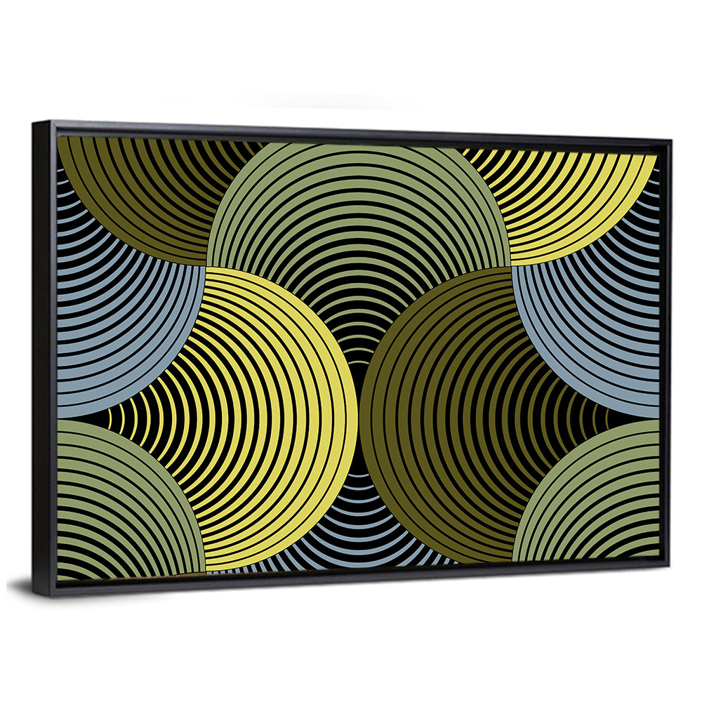 Olive and Yellow Petal Grid Wall Art