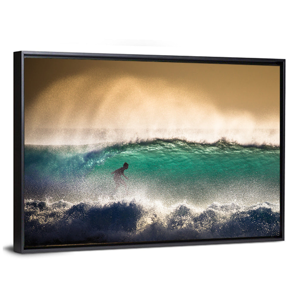 Bali Surfer in Barrel Wave Wall Art