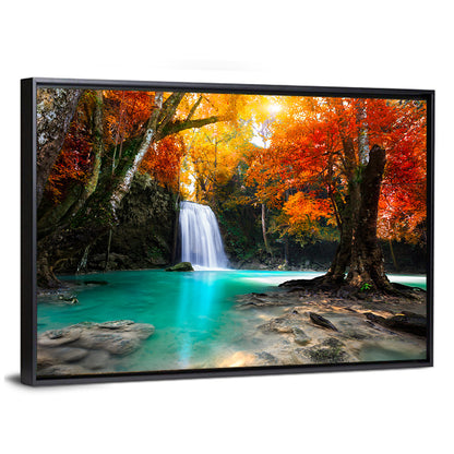 Autumn Forest Waterfall, Thailand Wall Art