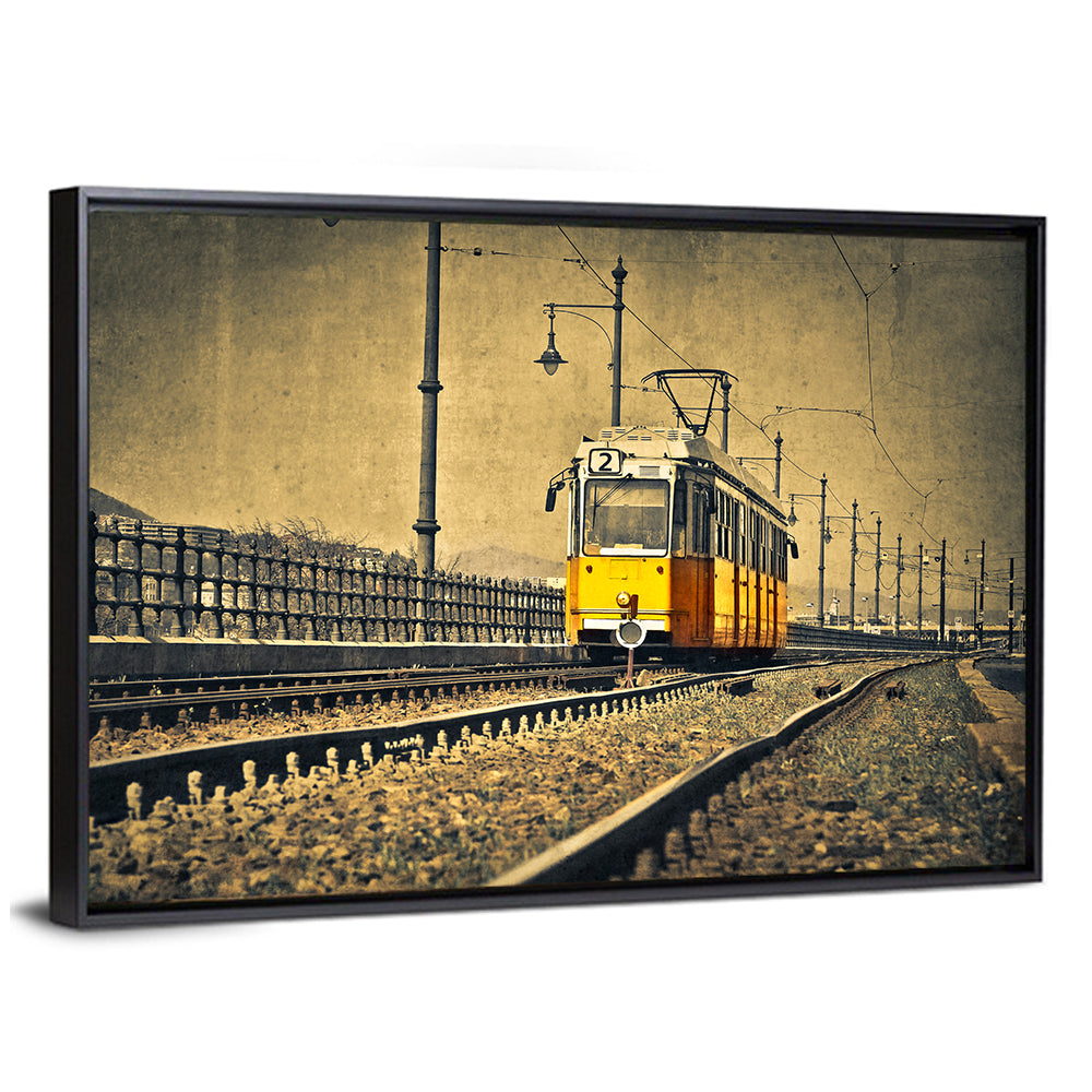 Yellow Tram No. 2 on Tracks Wall Art