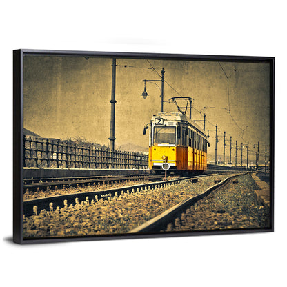 Yellow Tram No. 2 on Tracks Wall Art