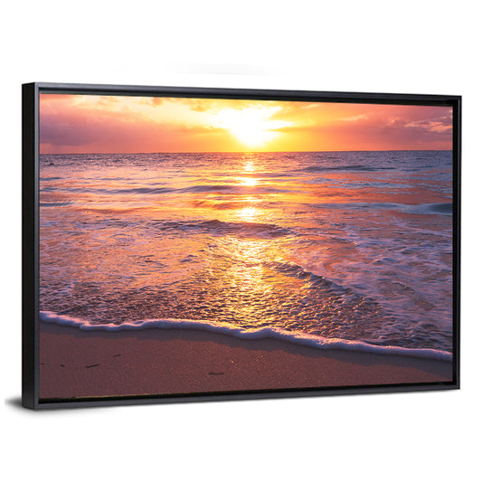 Golden Horizon Beach Sunset Wall Art