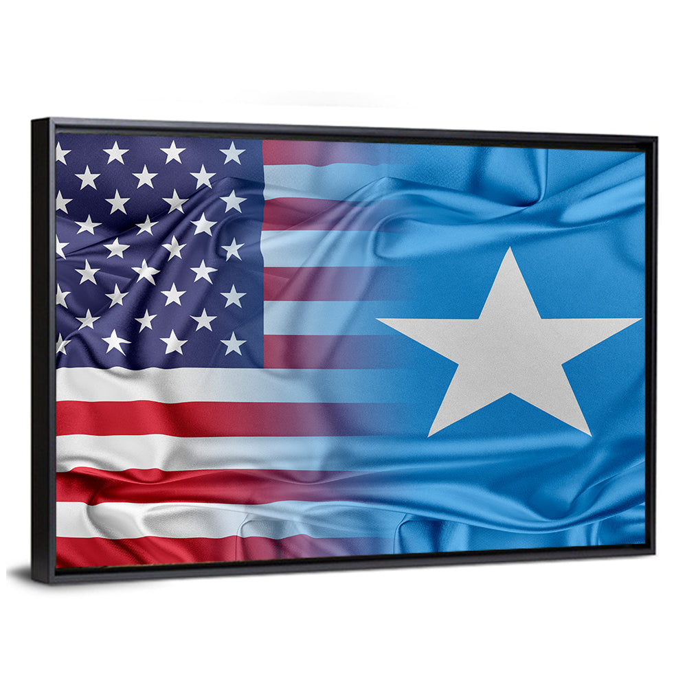 American and Somali Flags Wall Art