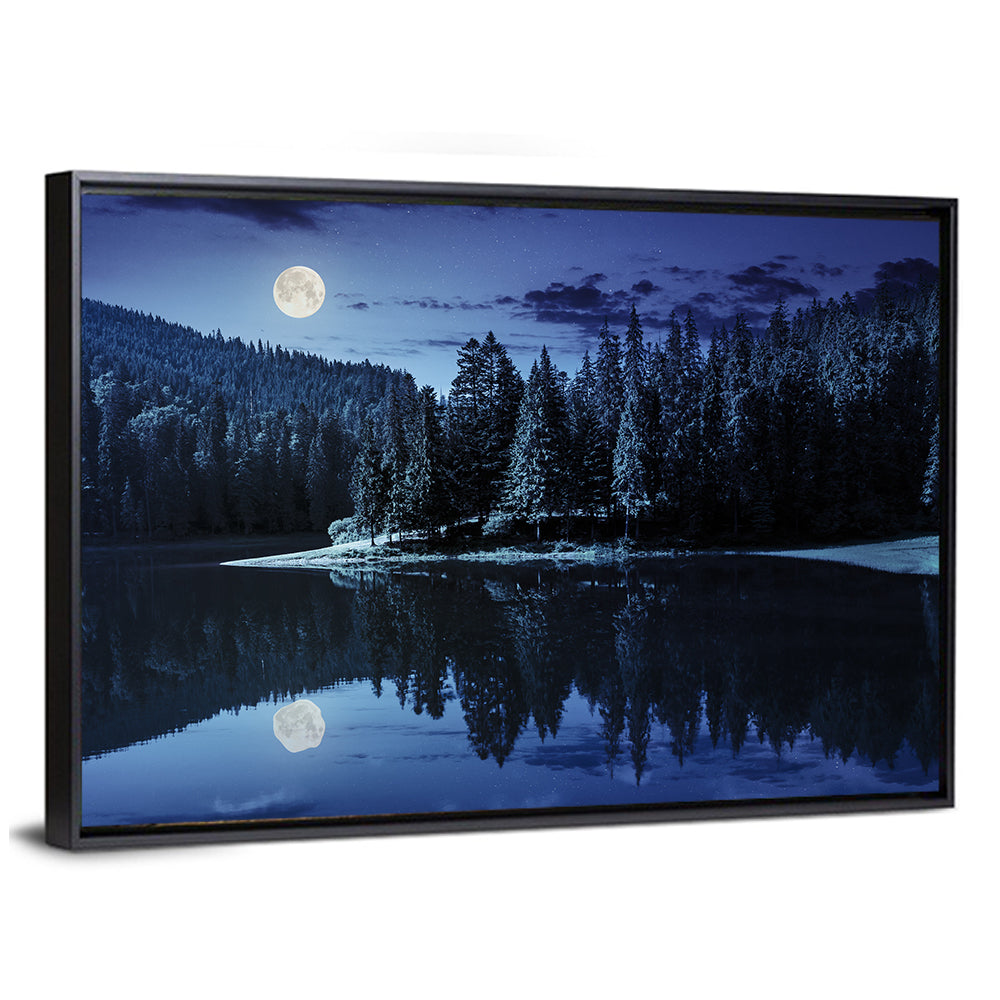 Moonlit Pine Lake Wall Art