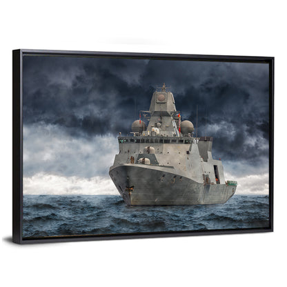 Frigate in Stormy Sea Wall Art