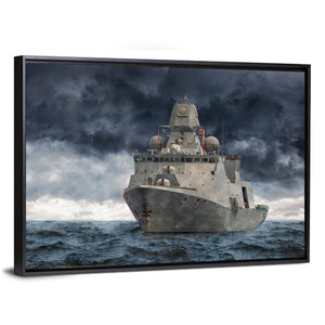 Military Ship On Sea Wall Art