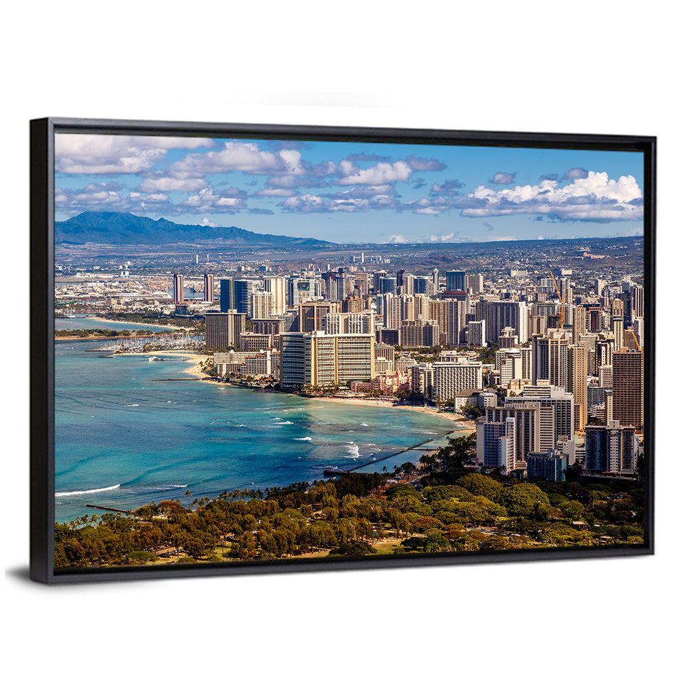 Honolulu Skyline Over Waikiki Beach Wall Art