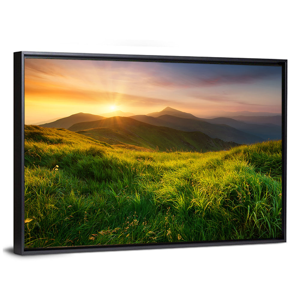 Mountain Valley at Sunrise Wall Art