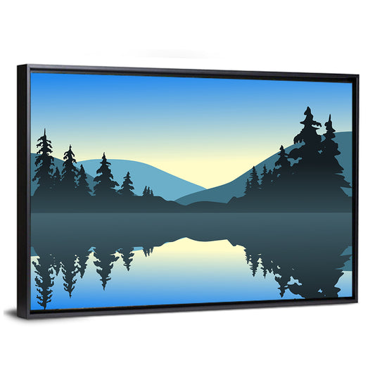Calm Blue Lake Reflection Wall Art