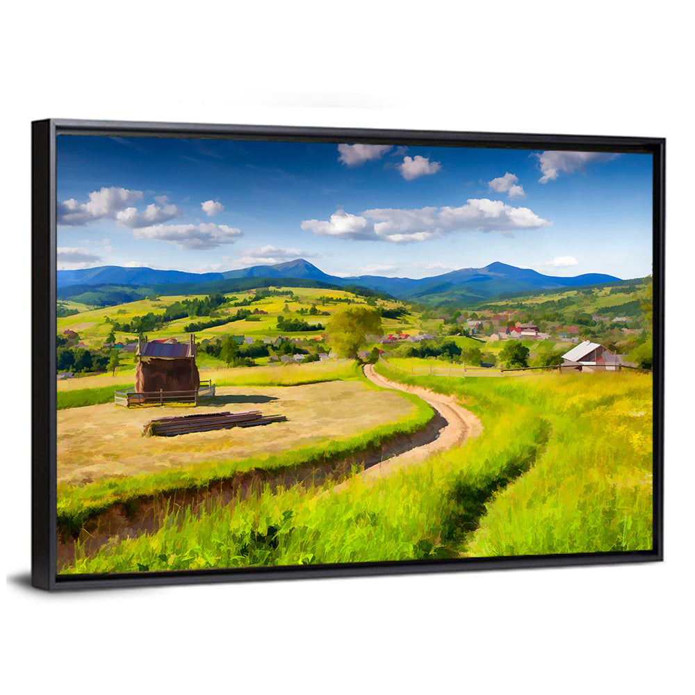 Summer Mountain Village Wall Art