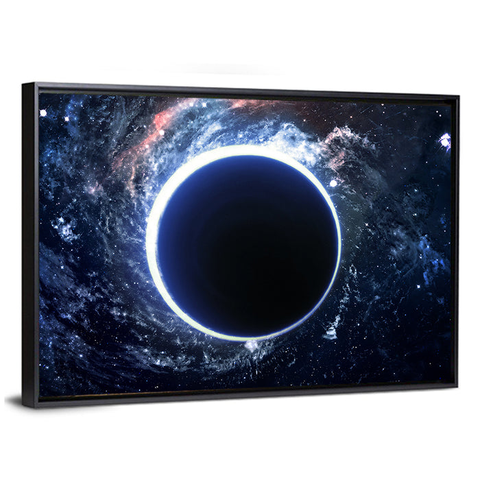 Black Hole Nebula in Deep Space Wall Art as a framed canvas