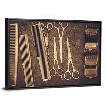 Barber Tools Flat Lay Wall Art