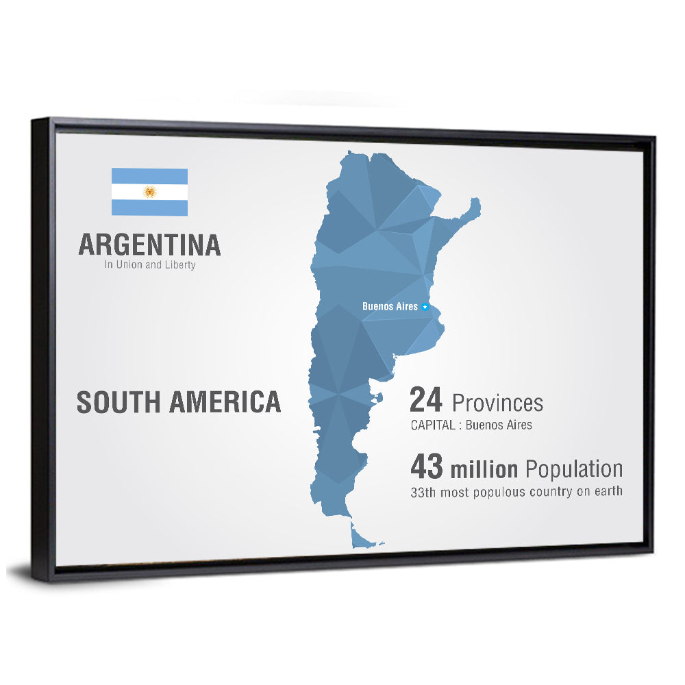 Argentina Infographic Map Wall Art