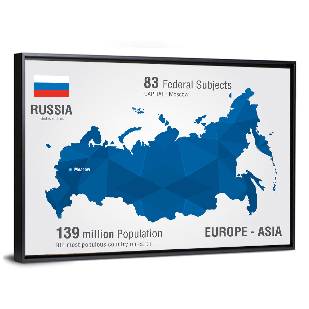 Russia Map Wall Art