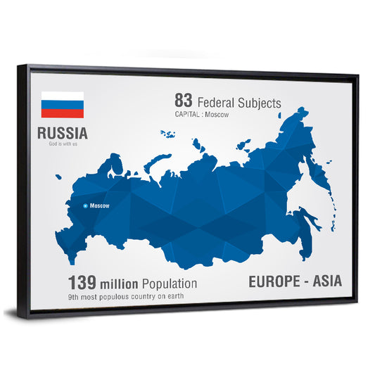 Geometric Map of Russia Wall Art