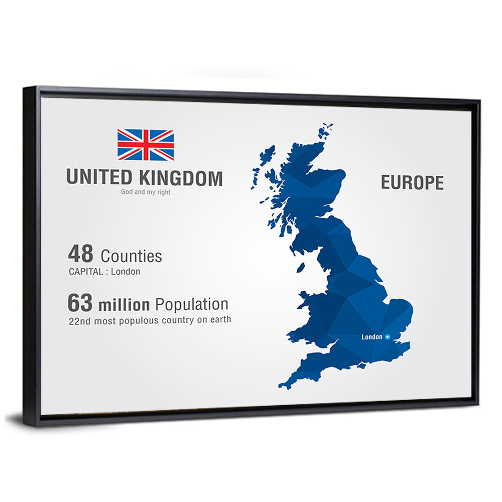 Polygonal United Kingdom Map Wall Art